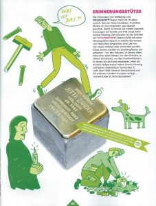 Abbildung eines Stolpersteins aus einem Kinderheft des Gruner&Jahr Verlages